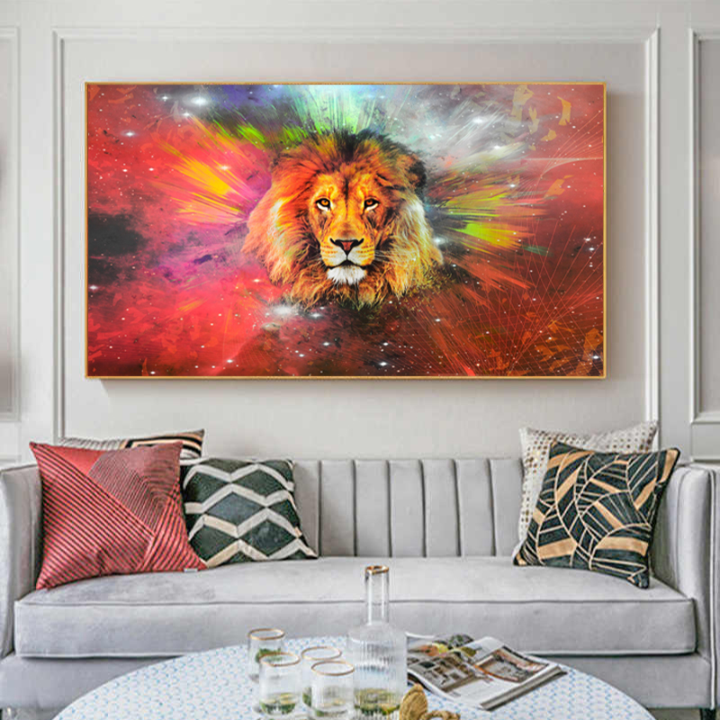 Colorful Lion Poster Wall Art Pictures For Living Room Canvas Painting Modern Home Decor Funny Animal Quadros Indoor Decoration