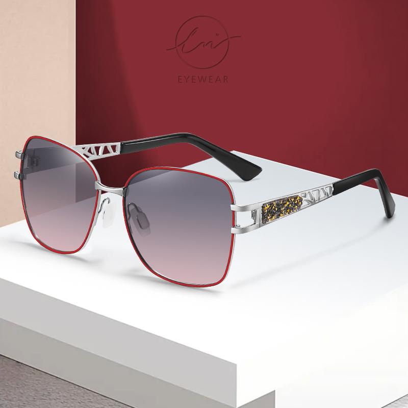 Sunglasses LM Women's Glasses Gradient Polarized Lens Vintage Alloy Square Frame Sun UV400 Oculos Feminino