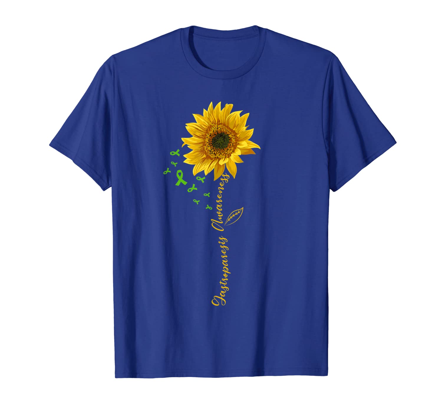 hippie sunflower gastroparesis awareness tshirt, White;black