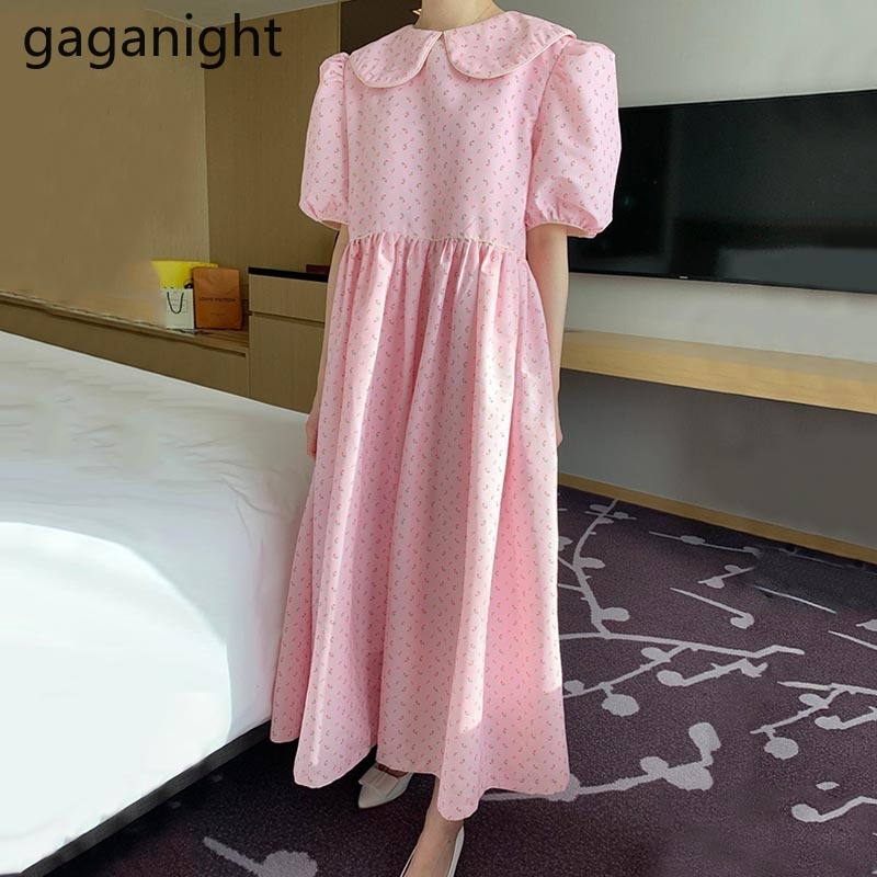 Gaganight Womens Sweet Floral Print Casual Long Dress Vintage Peter Pan Collar Puff Sleeve Female Summer Dresses Vestidos 210519, Pink
Gaganight Womens Sweet Floral Print Casual Long Dress Vintage Peter Pan Collar Puff Sleeve Female Summer Dresses Vestidos 210519, Pink