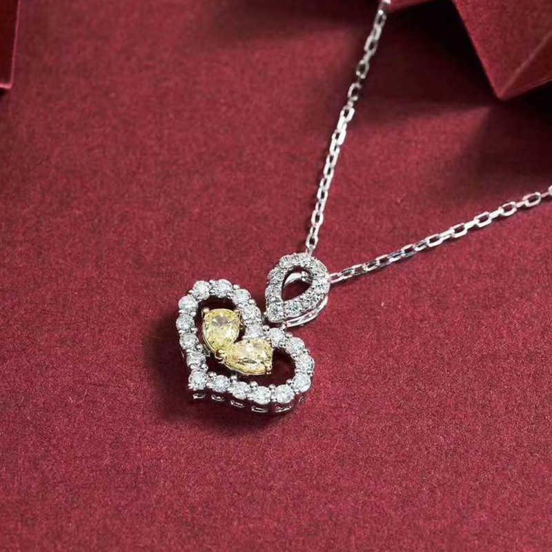 Accessories Korean Version of Full Diamond Heart Pendant Colored Diamond Multicolor Necklace Yellow Diamond Love Jewelry
Accessories Korean Version of Full Diamond Heart Pendant Colored Diamond Multicolor Necklace Yellow Diamond Love Jewelry