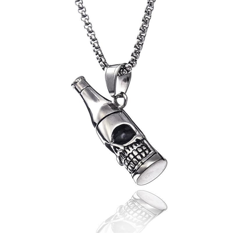 Chains Personality Stainless Steel Open Beer Bottle Skull Necklace For Men Women Long Chain Punk Jewelry Cool, Silver
Chains Personality Stainless Steel Open Beer Bottle Skull Necklace For Men Women Long Chain Punk Jewelry Cool, Silver