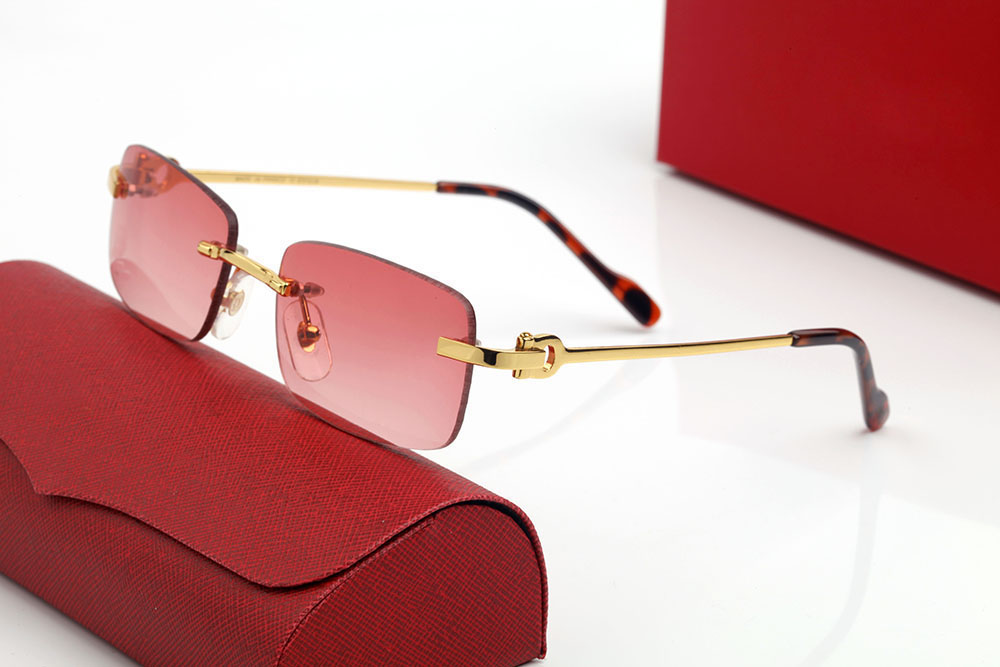 Red fashion Designer Sunglasses eyeglass Frameless Ornamental Men woman Decorative fame Rectangle Lenses sunnies lens Comfortable eyewear accessories With box
Red fashion Designer Sunglasses eyeglass Frameless Ornamental Men woman Decorative fame Rectangle Lenses sunnies lens Comfortable eyewear accessories With box