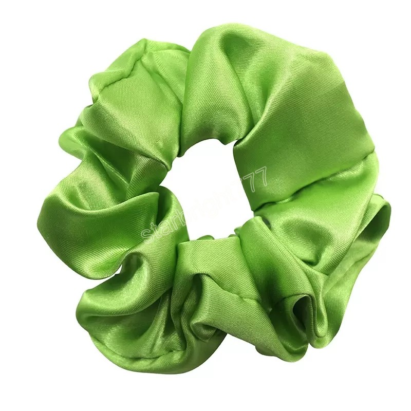 60pcs/lot newest Women Silk Solid Scrunchies Elastic Satin Hairbands Girls Hair Tie Hair Rope Hair Accessories Wholesale