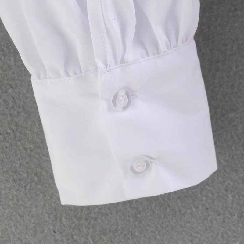 Women Elastic Waist White Office Blouse Female Long Sleeve Shirt Casual Lady Loose Tops Blusas S8710 210430