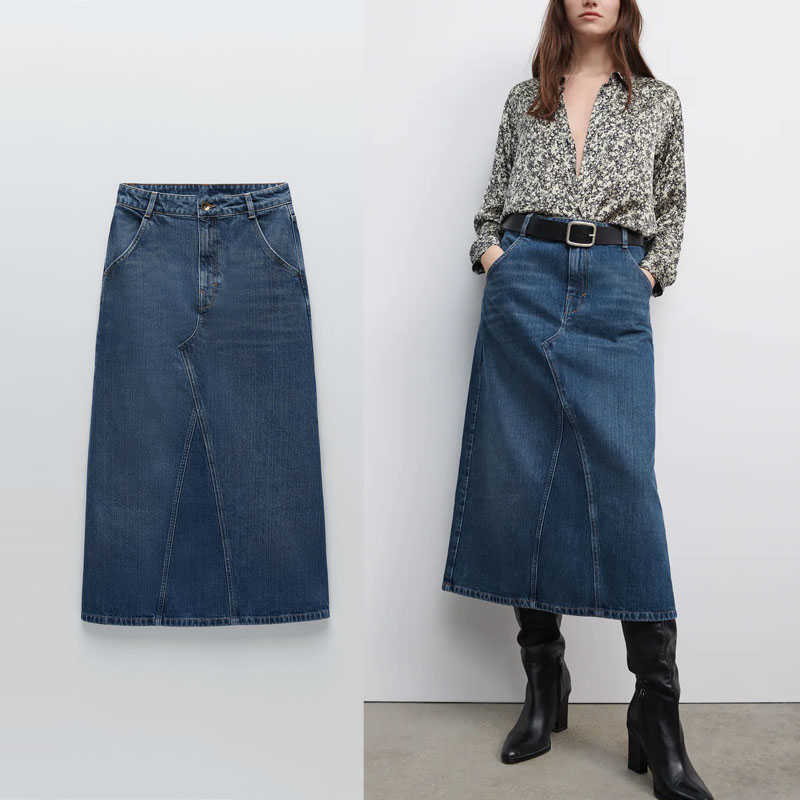 ZA High Waist Denim Midi Skirt Women Side Pockets Back Patch Pockets Vintage Spring Skirts Woman Front Zip Casual Dress 210602, Blue
ZA High Waist Denim Midi Skirt Women Side Pockets Back Patch Pockets Vintage Spring Skirts Woman Front Zip Casual Dress 210602, Blue