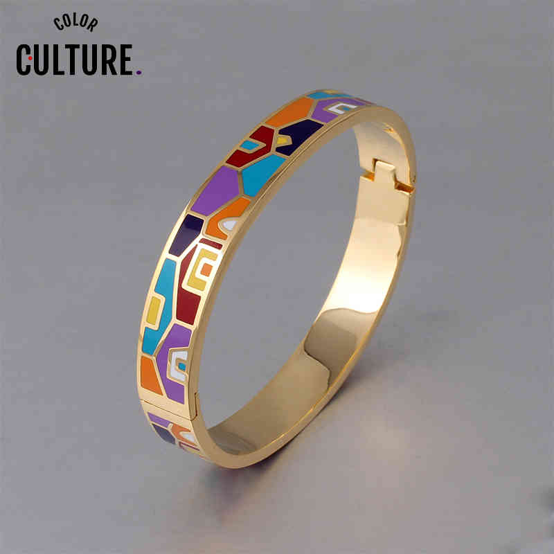 New Fashion StainlSteel Open Bangle For Women Gold Geometric Colorful Enamel Painted Bangles Wedding Jewelry X0524
New Fashion StainlSteel Open Bangle For Women Gold Geometric Colorful Enamel Painted Bangles Wedding Jewelry X0524