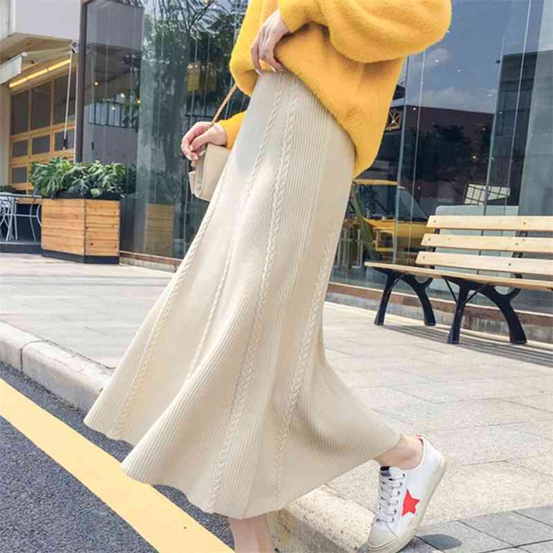 Women Long Knit Big Swing Skirt Autumn Winter Warm Knitted High Waist Vintage Elegant Pleated kirt 210520, Photo color
Women Long Knit Big Swing Skirt Autumn Winter Warm Knitted High Waist Vintage Elegant Pleated kirt 210520, Photo color