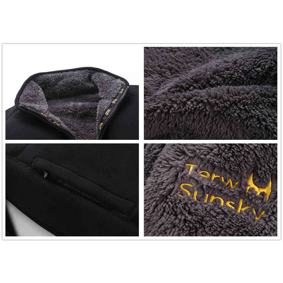 Winter Warm Polar Coral Fleece Men's Jacket Snowimage Windproof Thick Thermal Reversible Coat Male Plus Size Outerwear Clothes 210518