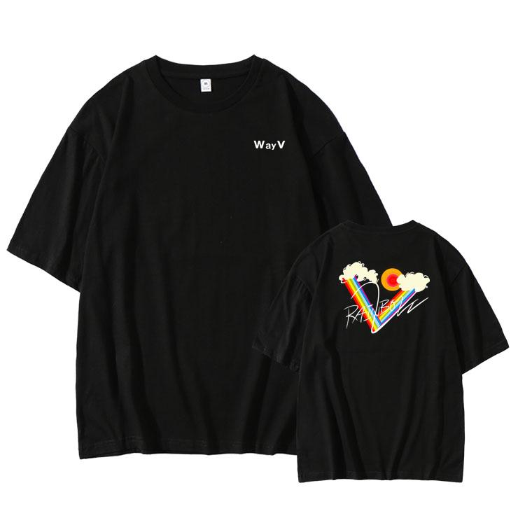 Women' T-Shirt Arrival Summer WayV Rainbow Same Printing O Neck Dropped Shoulder Sleeve T Shirt Kpop Unisex Fashion
Women' T-Shirt Arrival Summer WayV Rainbow Same Printing O Neck Dropped Shoulder Sleeve T Shirt Kpop Unisex Fashion