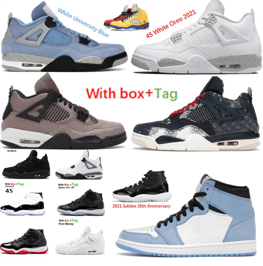4 University Blue 4s White Oreo basketball shoes 11 Space Jam Bred varsity red Concord man 11s sneaker Black Cat Trainer, 40
4 University Blue 4s White Oreo basketball shoes 11 Space Jam Bred varsity red Concord man 11s sneaker Black Cat Trainer, 40