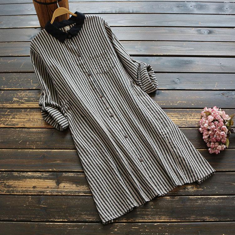 Autumn Women 2021 Mori Girl Big Size Literary Cotton Linen Stripe Long Shirt Female Turn Down Collar Sleeve Tops Blouse Women's Blouses & Sh, Photo color
Autumn Women 2021 Mori Girl Big Size Literary Cotton Linen Stripe Long Shirt Female Turn Down Collar Sleeve Tops Blouse Women's Blouses & Sh, Photo color