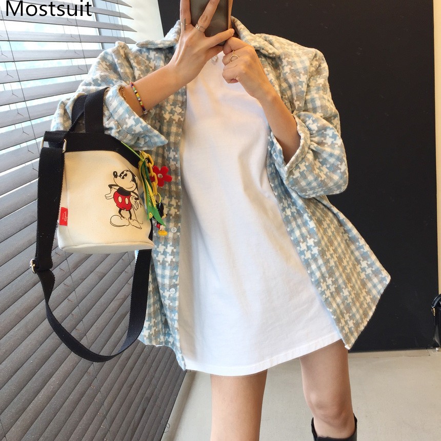 Oversized Casual Plaid Women Tops Shirt Spring Long Sleeve Turn-down Collar Chic Fashion Female Blusas Mujer 210518, Blue
Oversized Casual Plaid Women Tops Shirt Spring Long Sleeve Turn-down Collar Chic Fashion Female Blusas Mujer 210518, Blue