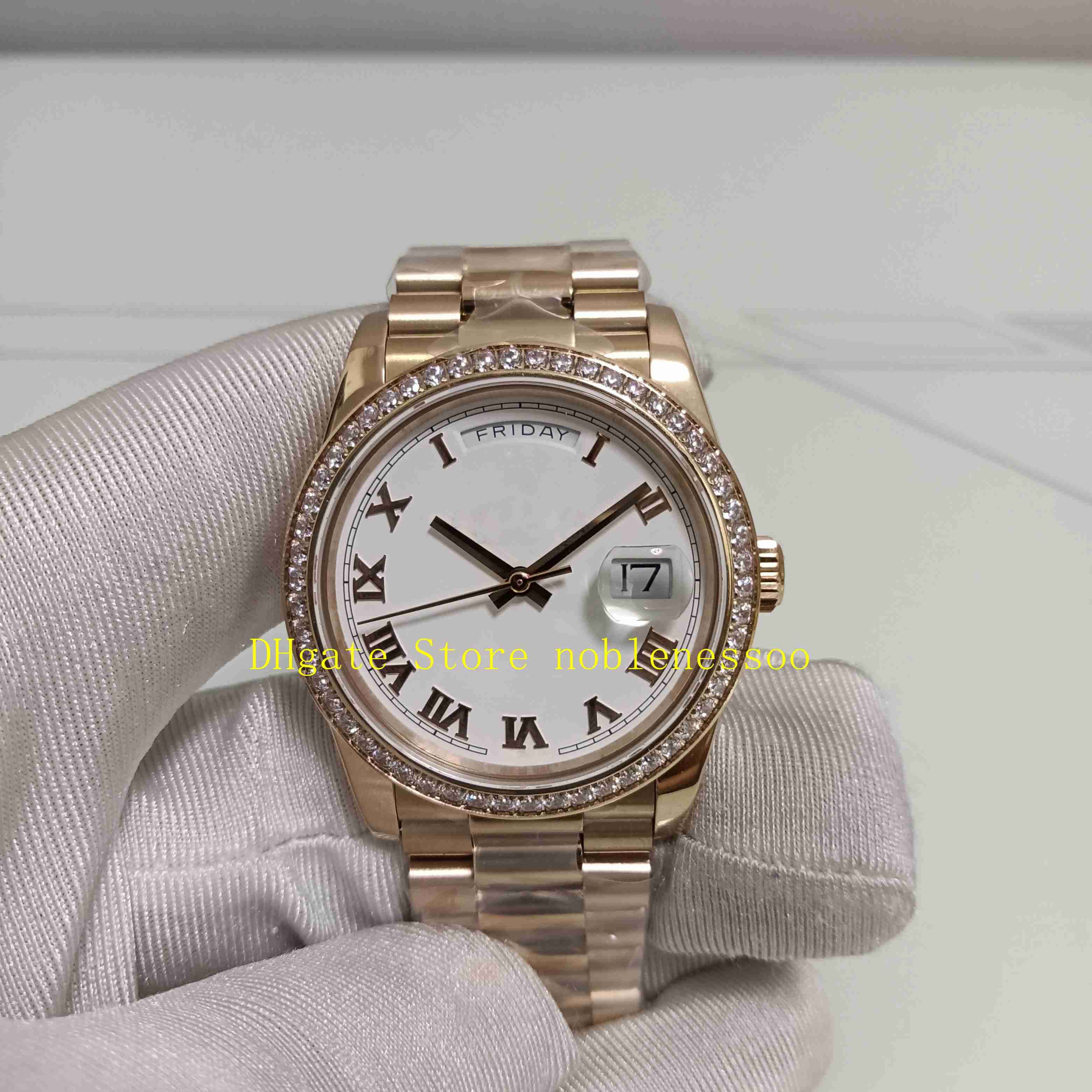 2 Style BP Factory Top Watch Midsize Ladies Mens 36MM Date President 128235 Rose Gold Diamond Bezel Roman Dial Sapphire 2813 Movement Automatic Watches, 01
2 Style BP Factory Top Watch Midsize Ladies Mens 36MM Date President 128235 Rose Gold Diamond Bezel Roman Dial Sapphire 2813 Movement Automatic Watches, 01