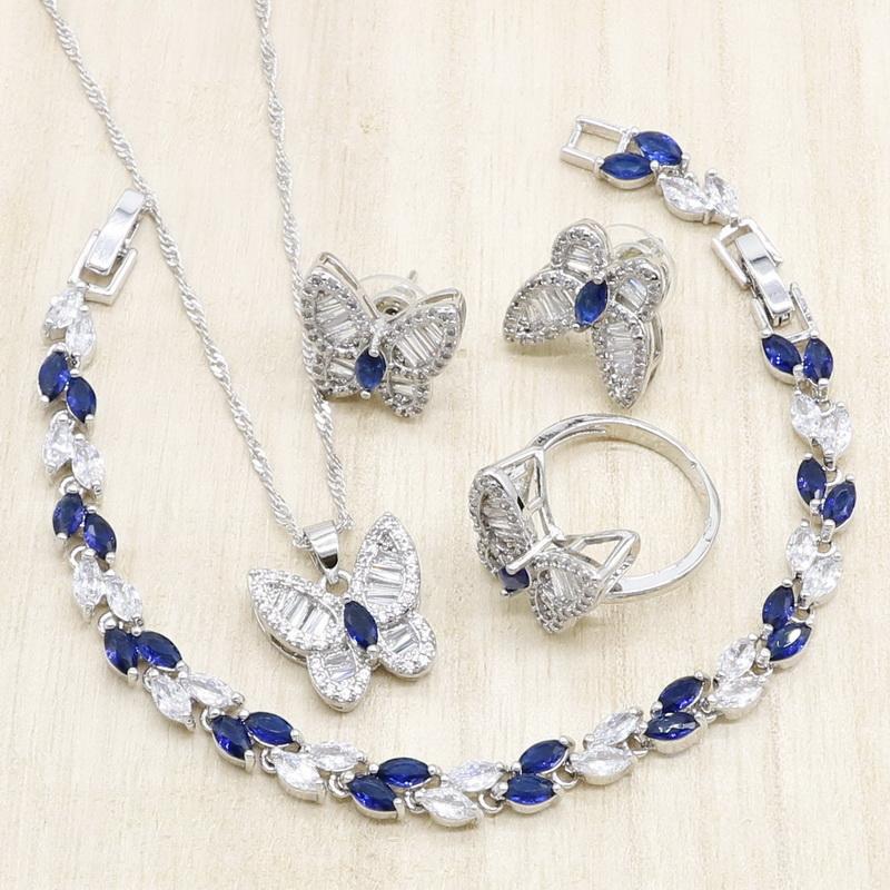 Wedding Jewelry Sets Marquise Cut Royal Blue Silver With Bracelet For Women Necklace Pendant Earrings Ring Bridal, Slivery;golden
Wedding Jewelry Sets Marquise Cut Royal Blue Silver With Bracelet For Women Necklace Pendant Earrings Ring Bridal, Slivery;golden