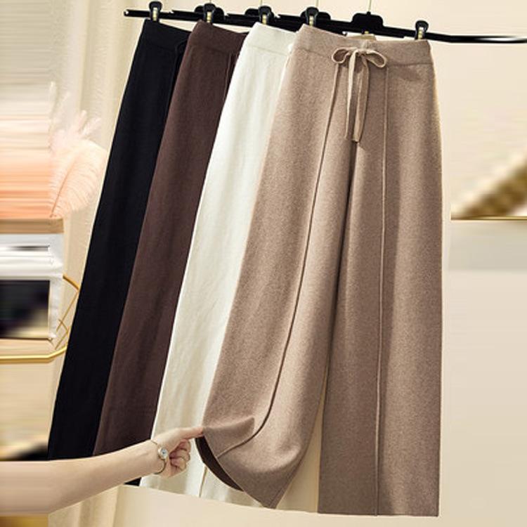 Women's Pants & Capris 2021 Knitwear Wide-leg For 9-minute, High-waisted, Straight Leg, Loose Wool Pants, Lace-up, Drop-like, Floor L, Black
Women's Pants & Capris 2021 Knitwear Wide-leg For 9-minute, High-waisted, Straight Leg, Loose Wool Pants, Lace-up, Drop-like, Floor L, Black