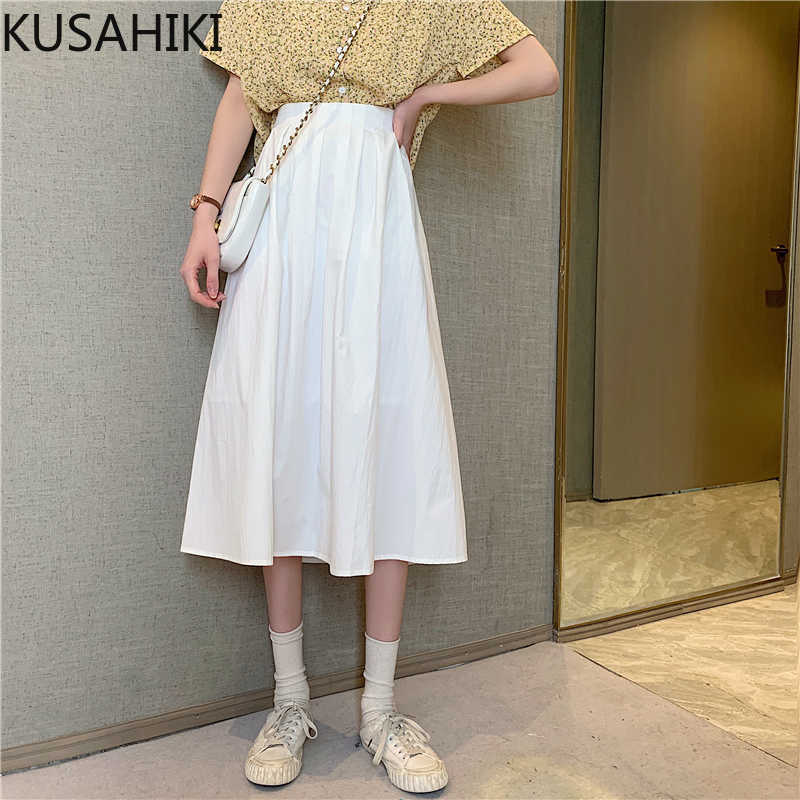 KUSAHIKI Korean High Waisted Woman Skirts Causal Solid A-line Mid-calf Skirt Summer Faldas Mujer Moda 6J345 210602, White
KUSAHIKI Korean High Waisted Woman Skirts Causal Solid A-line Mid-calf Skirt Summer Faldas Mujer Moda 6J345 210602, White