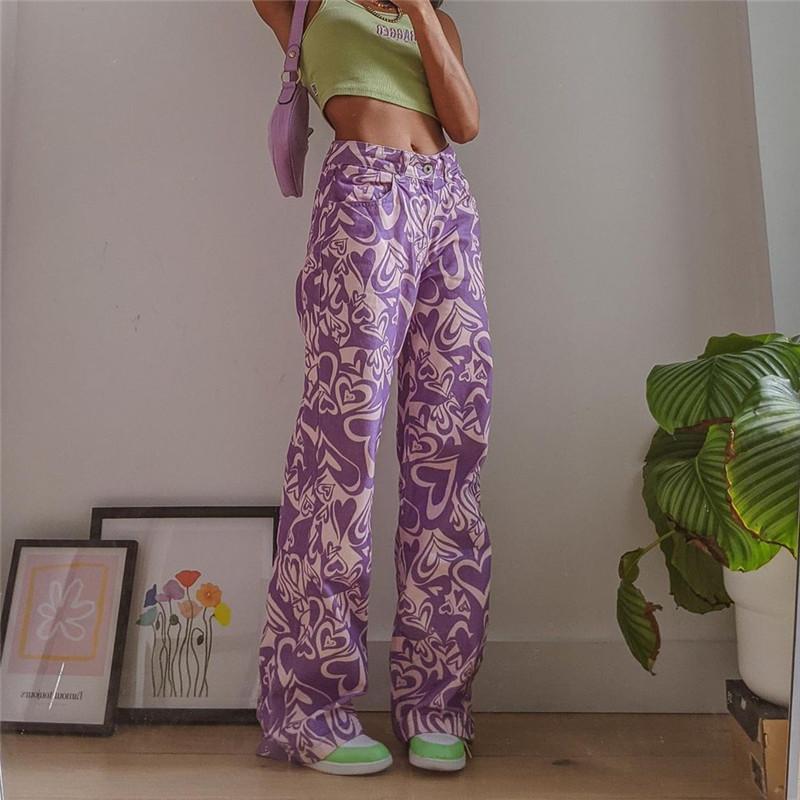 Women's Jeans Hip Hop Cute High Waist Y2k Women Streetwear Baggy Heart Print Straight Denim Pants Harajuku Casual Girl Aesthetic Trouser, Blue
Women's Jeans Hip Hop Cute High Waist Y2k Women Streetwear Baggy Heart Print Straight Denim Pants Harajuku Casual Girl Aesthetic Trouser, Blue
