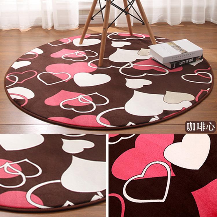 Coral Velvet Round Carpet Bedroom Children Crawling Mat Cute Living Room Full Shop Hanging Basket Rattan Chair Carpets