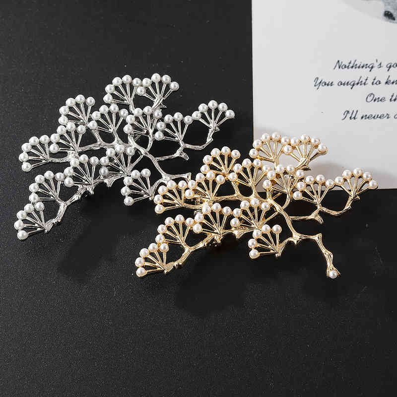 Brooch Full Pearl Ancient Pine Alloy Women's Flower Exquisite