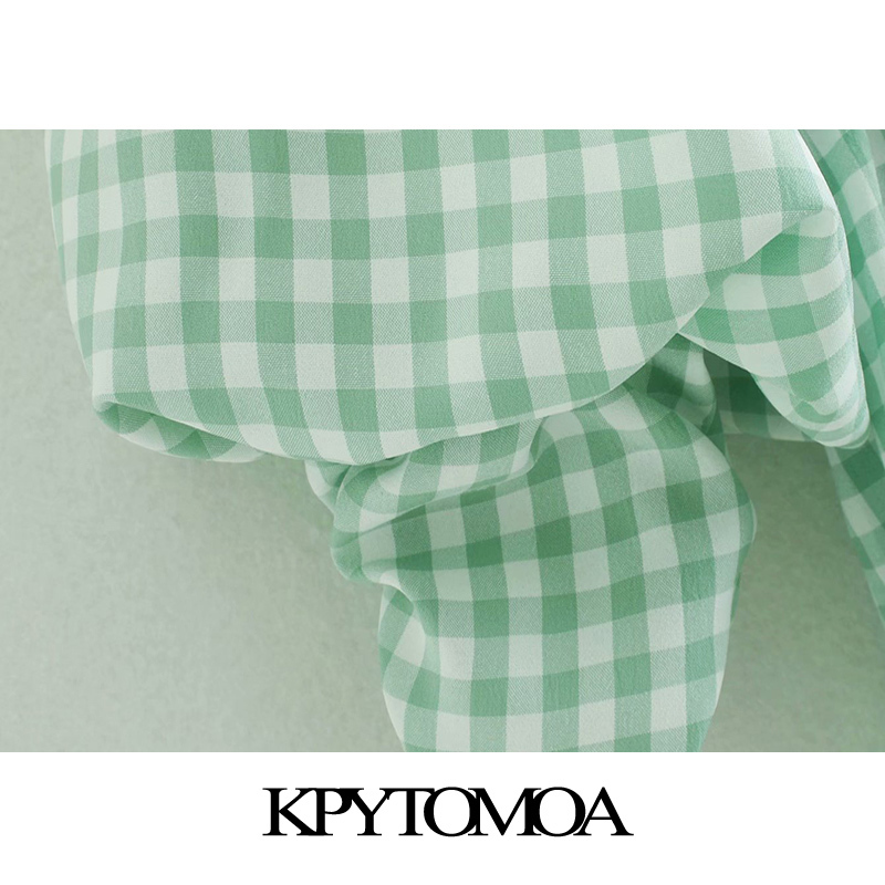 Women Sweet Fashion Back Tied Plaid Mini Dress Square Collar Short Sleeve Female Dresses Vestidos Mujer 210420