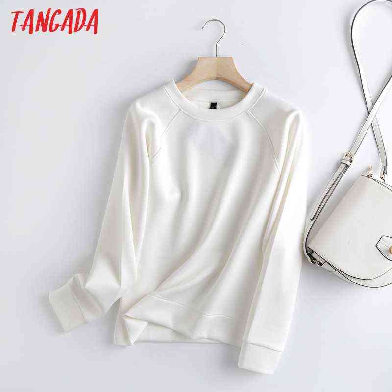 Tangada Women White Sweatshirts Oversize Long Sleeve O Neck Loose Pullovers Female Tops 6D90 211108
Tangada Women White Sweatshirts Oversize Long Sleeve O Neck Loose Pullovers Female Tops 6D90 211108