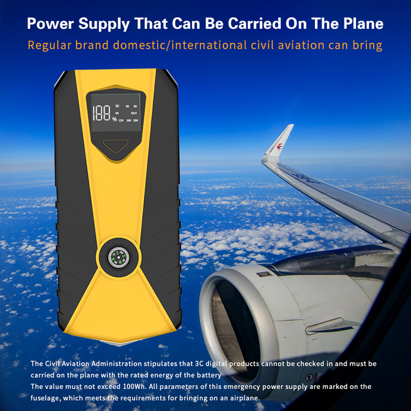 High Performance Portable Car Jump Starter Power Bank 16800mAh Auto Battery Supply With Emergency Lighting Function