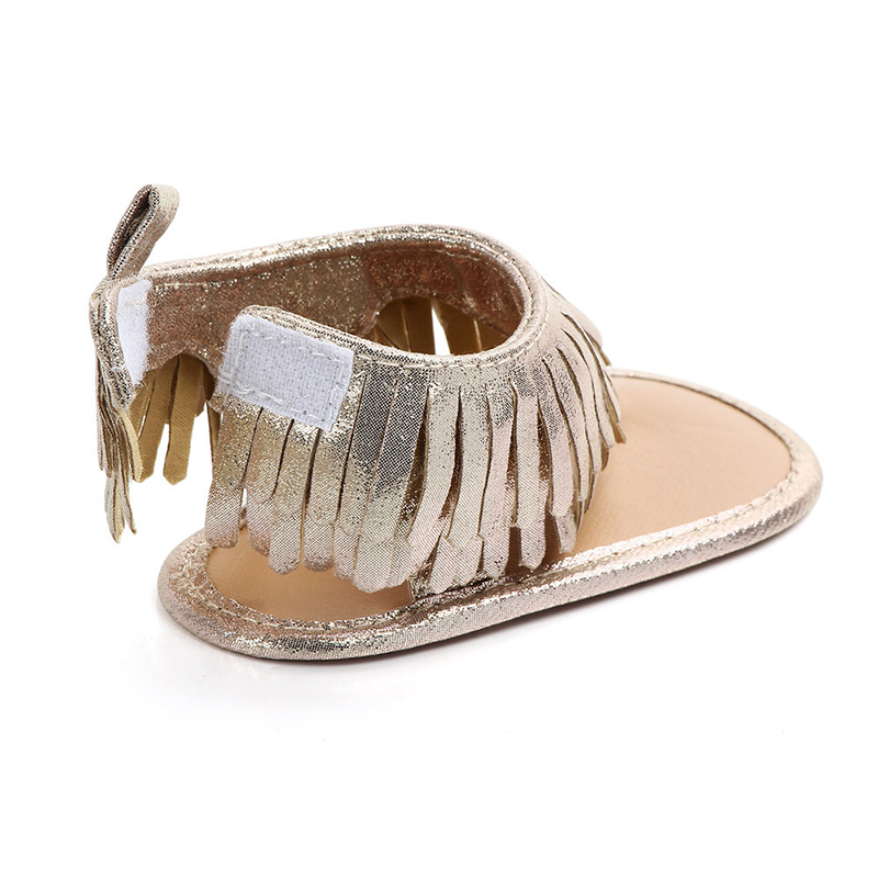 Melario Summer Toddler Girls Sandals Fashion Kids Tassel Cute Shoes Baby Flat Heel Shoes Hook & Loop Sandals 210412