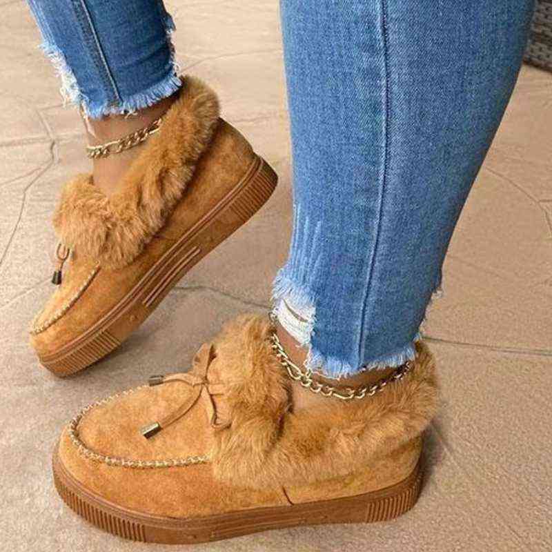 2022 New Winter Fur Ankle Snow Boots Comfortable Thick Plush Keep Warm Sneakers Ladies Flock Platform Cotton Shoes, Brown
2022 New Winter Fur Ankle Snow Boots Comfortable Thick Plush Keep Warm Sneakers Ladies Flock Platform Cotton Shoes, Brown