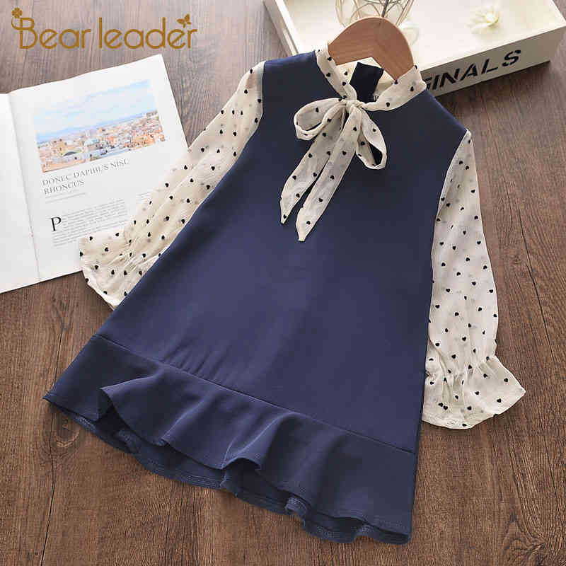 Girls Party Dress Autumn Sweet Princess Outfits Pentagram Sequined Mesh Suit Children Vestidos Clothes 3 7Y 210429