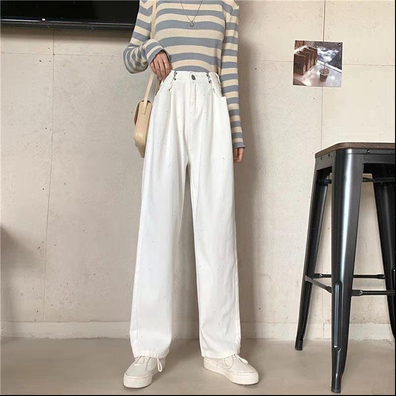adjustable waistline with buckle autumn women jean retro loose straight street style high waist, Blue
adjustable waistline with buckle autumn women jean retro loose straight street style high waist, Blue