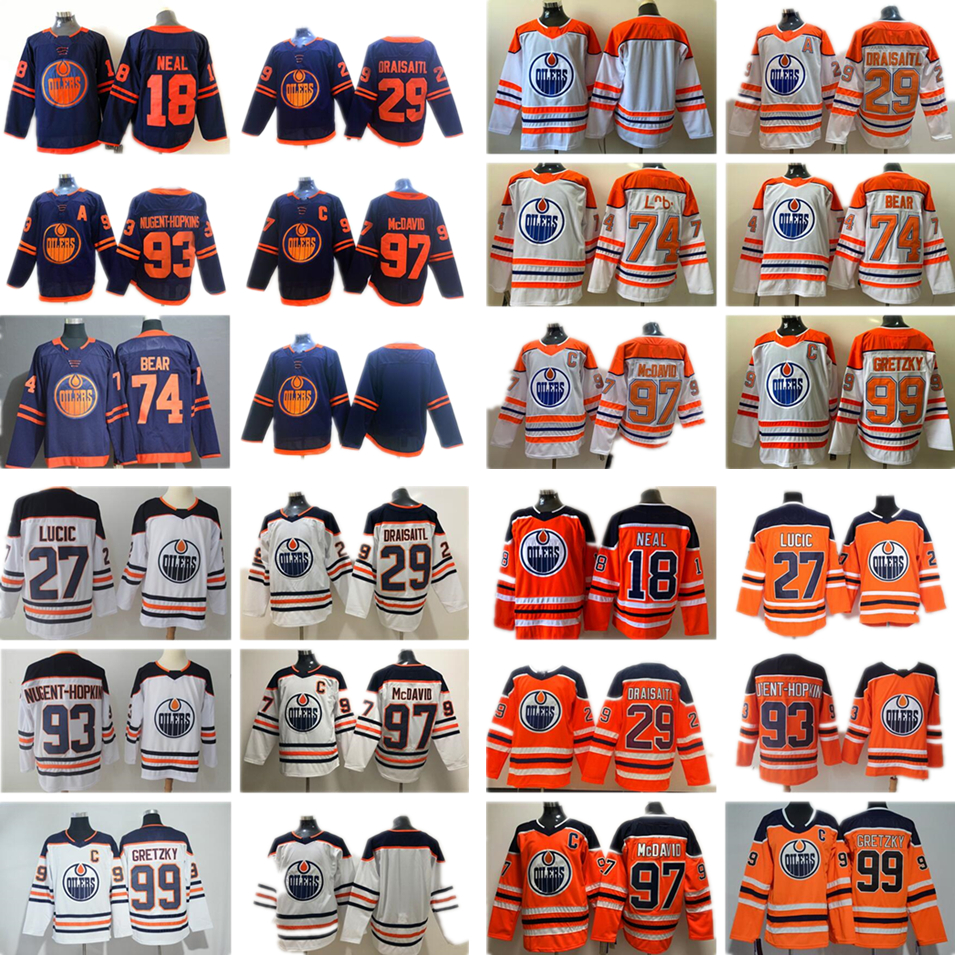 2021 Reverse Retro Ice Hockey Gretzky 97 Connor McDavid Jersey Navy Blue Orange 74 Ethan Bear 29 Leon Draisait 93 Ryan Nugent-Hopkins 18 James Neal Jerseys White, Same as picture
2021 Reverse Retro Ice Hockey Gretzky 97 Connor McDavid Jersey Navy Blue Orange 74 Ethan Bear 29 Leon Draisait 93 Ryan Nugent-Hopkins 18 James Neal Jerseys White, Same as picture