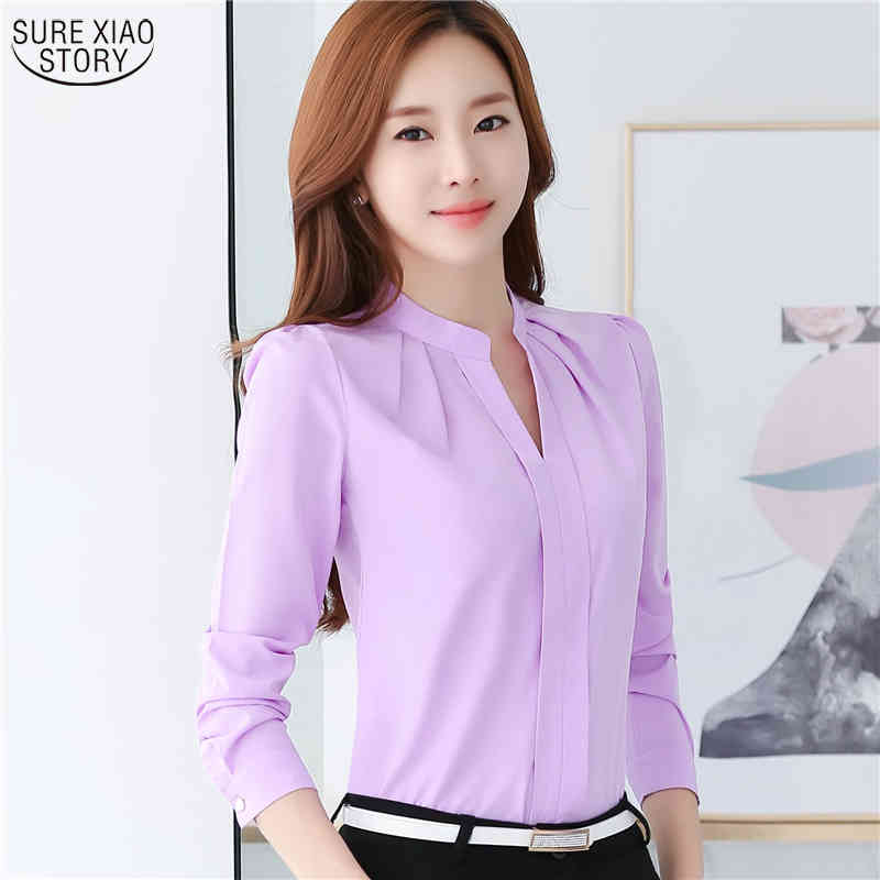 Arrival Summer Autumn Plus Size Blusas Women Chiffon Shirt Elegant Solid V-neck Slim Casual Blouses 881B 37 210521, White
Arrival Summer Autumn Plus Size Blusas Women Chiffon Shirt Elegant Solid V-neck Slim Casual Blouses 881B 37 210521, White