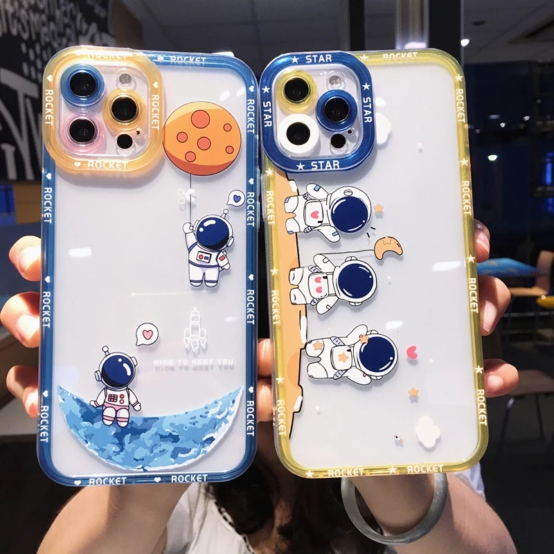 For iPhone 13 Pro Max Cases Cartoon Astronaut Clear Phone Case 11 12 ProMax XS Max XR X 8 7 Plus Soft Bumper Cover
For iPhone 13 Pro Max Cases Cartoon Astronaut Clear Phone Case 11 12 ProMax XS Max XR X 8 7 Plus Soft Bumper Cover