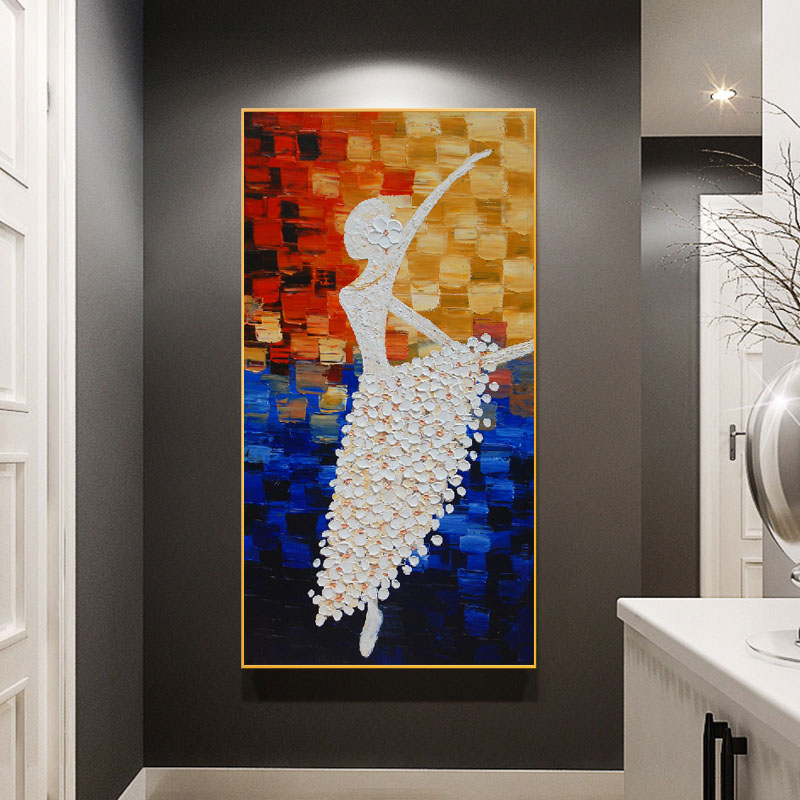 Modern Large Size Flower Girl Poster Canvas Painting Abstract Portrait Picture Wall Art HD Print For Living Room Home Decor