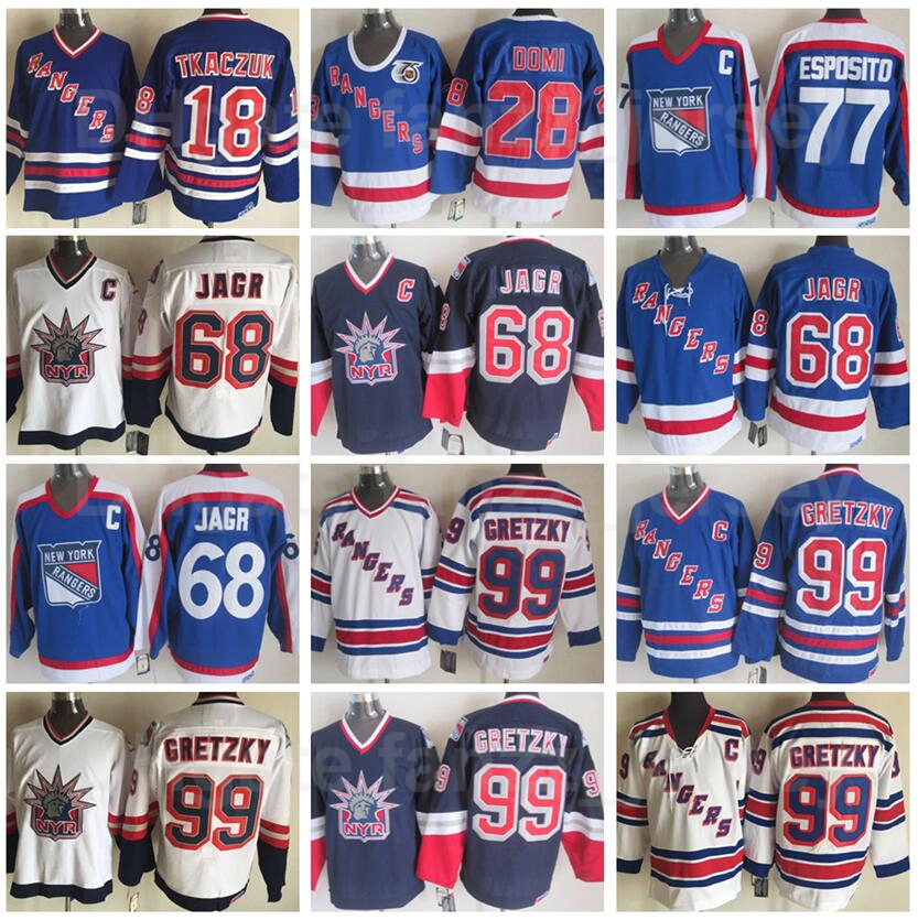 Retro New York Rangers Hockey 99 Wayne Gretzky Vintage Jersey 75th Anniversary 68 Jaromir Jagr 77 Phil Esposito 28 Tie Domi Walt Tkaczuk, Black;red
Retro New York Rangers Hockey 99 Wayne Gretzky Vintage Jersey 75th Anniversary 68 Jaromir Jagr 77 Phil Esposito 28 Tie Domi Walt Tkaczuk, Black;red