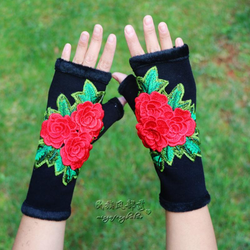 Sports Gloves Womens Knit Floral Fingerless Embroidery For Women Half Finger Winter Girl And Mittens, Red
Sports Gloves Womens Knit Floral Fingerless Embroidery For Women Half Finger Winter Girl And Mittens, Red
