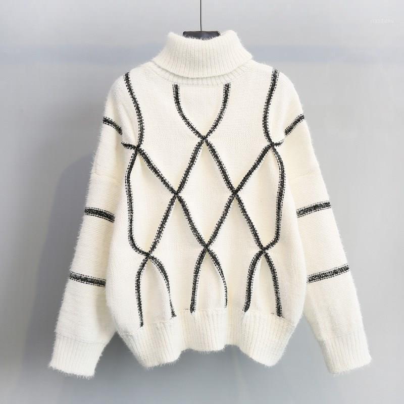 Women's Sweaters Sweater Turtleneck Thick Knitted Jumpers Women Argyle Korean Pullover Knitwear 2021 Autumn Winter Warm Tops, White;black
Women's Sweaters Sweater Turtleneck Thick Knitted Jumpers Women Argyle Korean Pullover Knitwear 2021 Autumn Winter Warm Tops, White;black