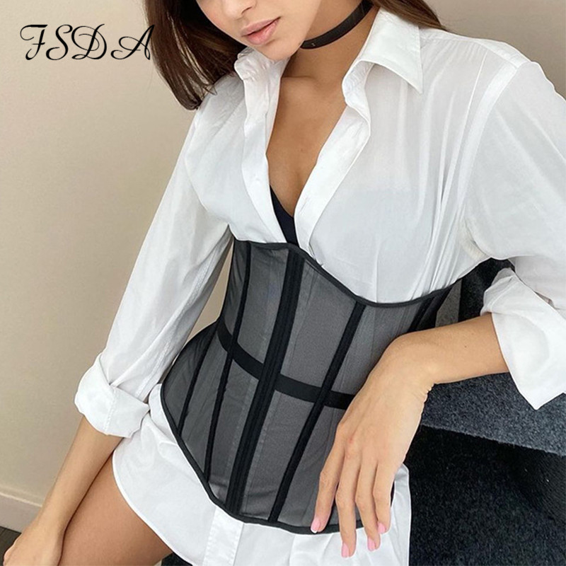 tube mesh crop 2021 women summer bandage club short wrap lace up breasted corset ladies white tank party, Black;white
tube mesh crop 2021 women summer bandage club short wrap lace up breasted corset ladies white tank party, Black;white