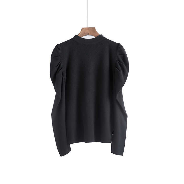 Fashion jumper Autumn winter Knitted Sweater Women korean oversized sweaters female Puff sleeve wild knit sweater pullover 210918
