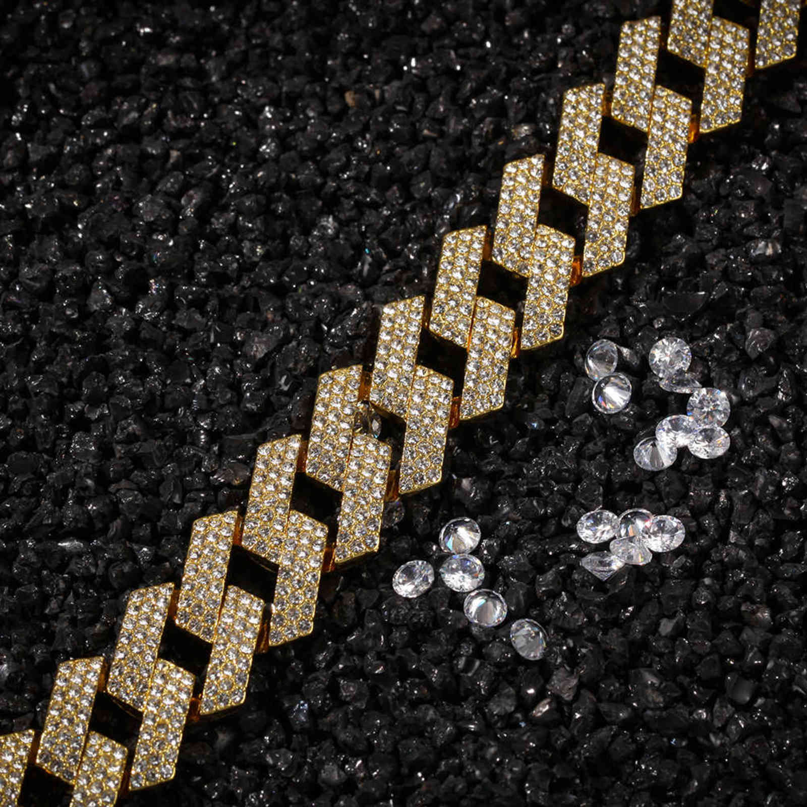 THE BLING KING 20mm Miami Prong Cuban Link Bracelet 3 Row Full Iced Out s 7inch 8inch Mens Hiphop Jewelry 211124