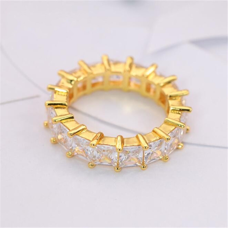 Sparkg Princess Cut Topaz Ring: Sterg Sier, Gold Fill, Wedding Band