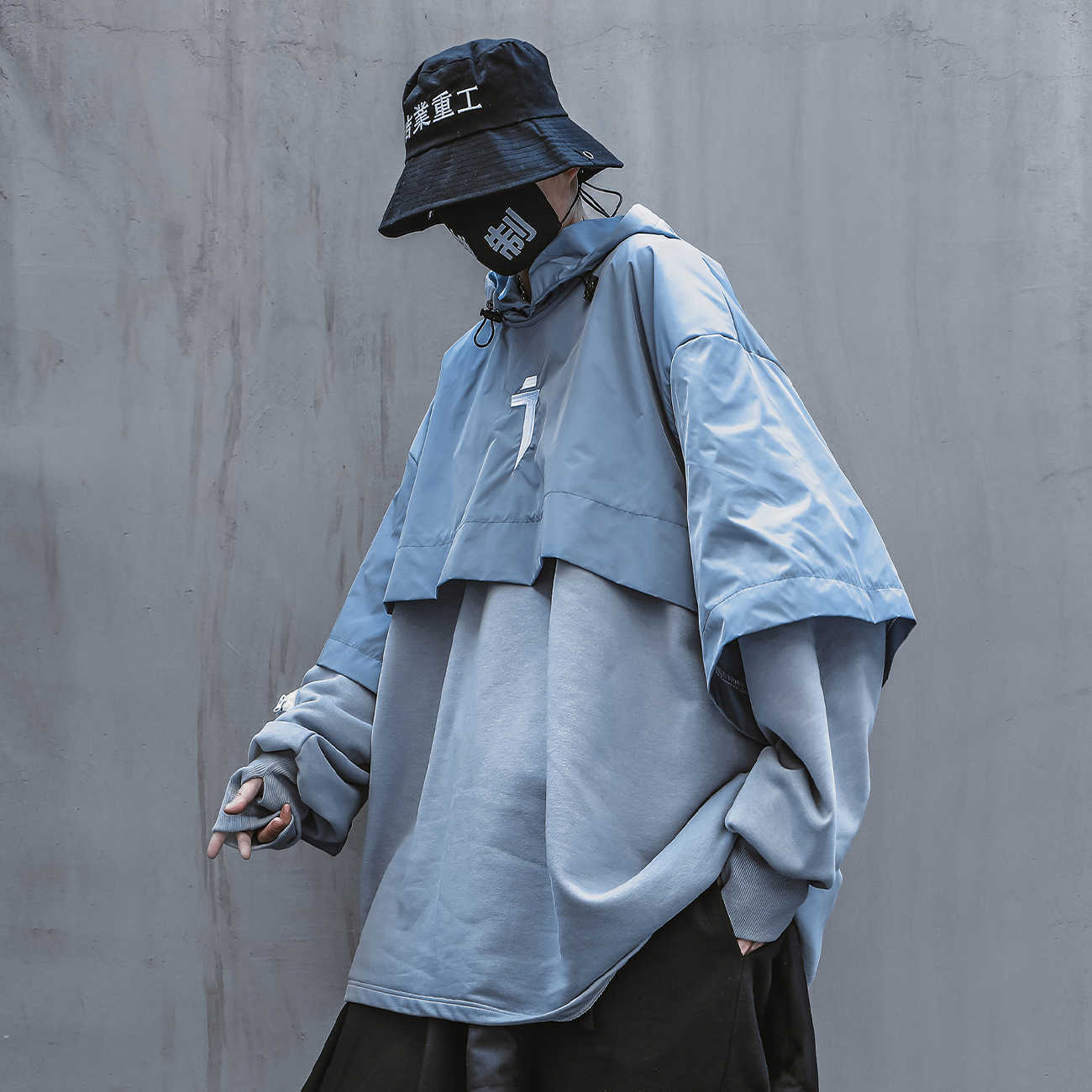 11 BYBB'S DARK Techwear Harajuku Hoodie Mens Patchwork Embroidery Cotton Pullover Hip Hop Streetwear Hoodies Sweatshirts 211014wtt