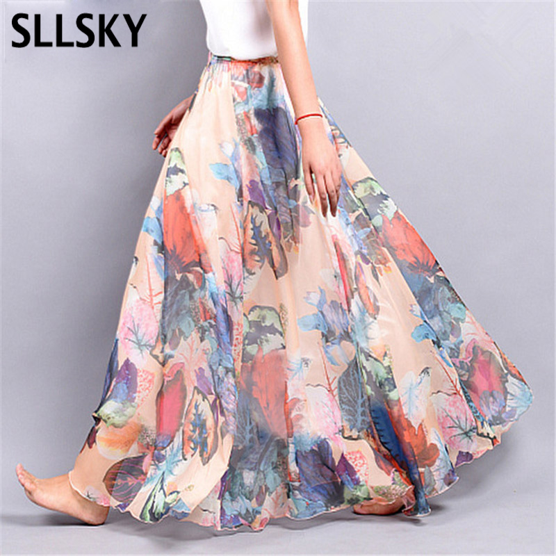 2021 new summer Bohemia womens Chiffon Skirt ladys Mid-calf A-line multi colored Large floral Print lady pendulum fairy skirt, Black
2021 new summer Bohemia womens Chiffon Skirt ladys Mid-calf A-line multi colored Large floral Print lady pendulum fairy skirt, Black