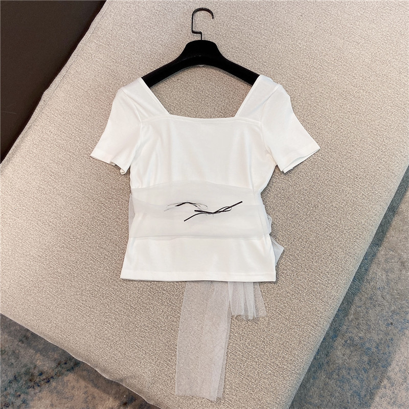 summer fashion women clothes square collar short sleeves mesh spliced patchwrok slim T-shirt WR69701L 210525, Black
summer fashion women clothes square collar short sleeves mesh spliced patchwrok slim T-shirt WR69701L 210525, Black
