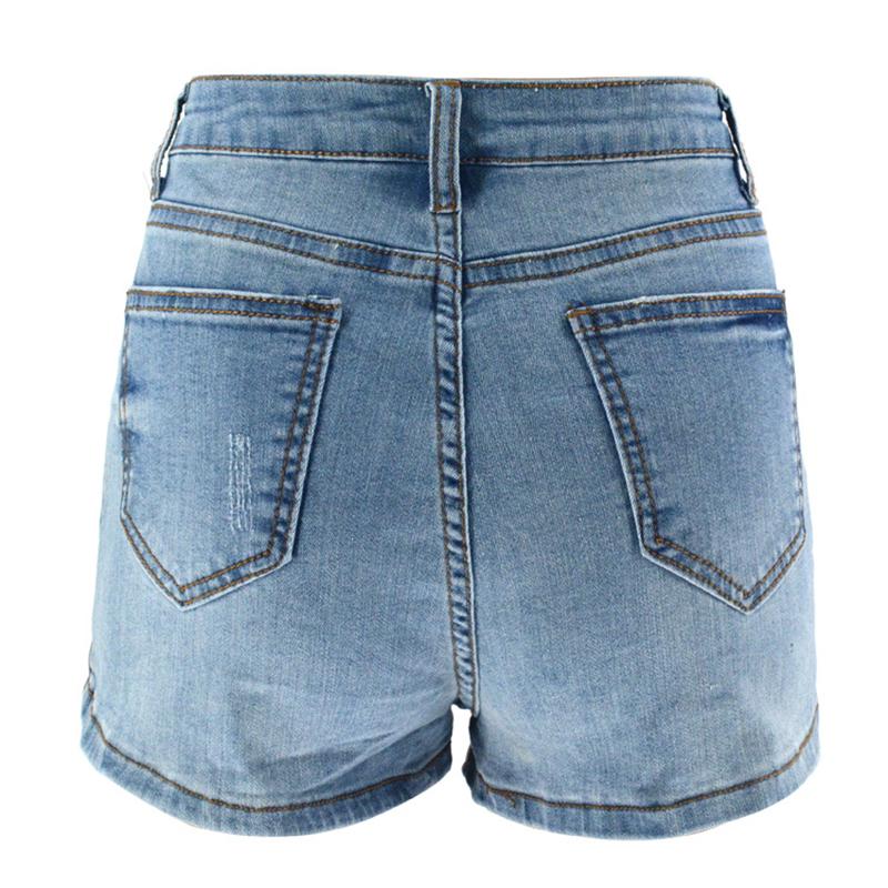 Short Jeans Women Korean Style Casual Blue Mid Waist Button Loose Denim Shorts Ladies Plus Size Feminine Women's