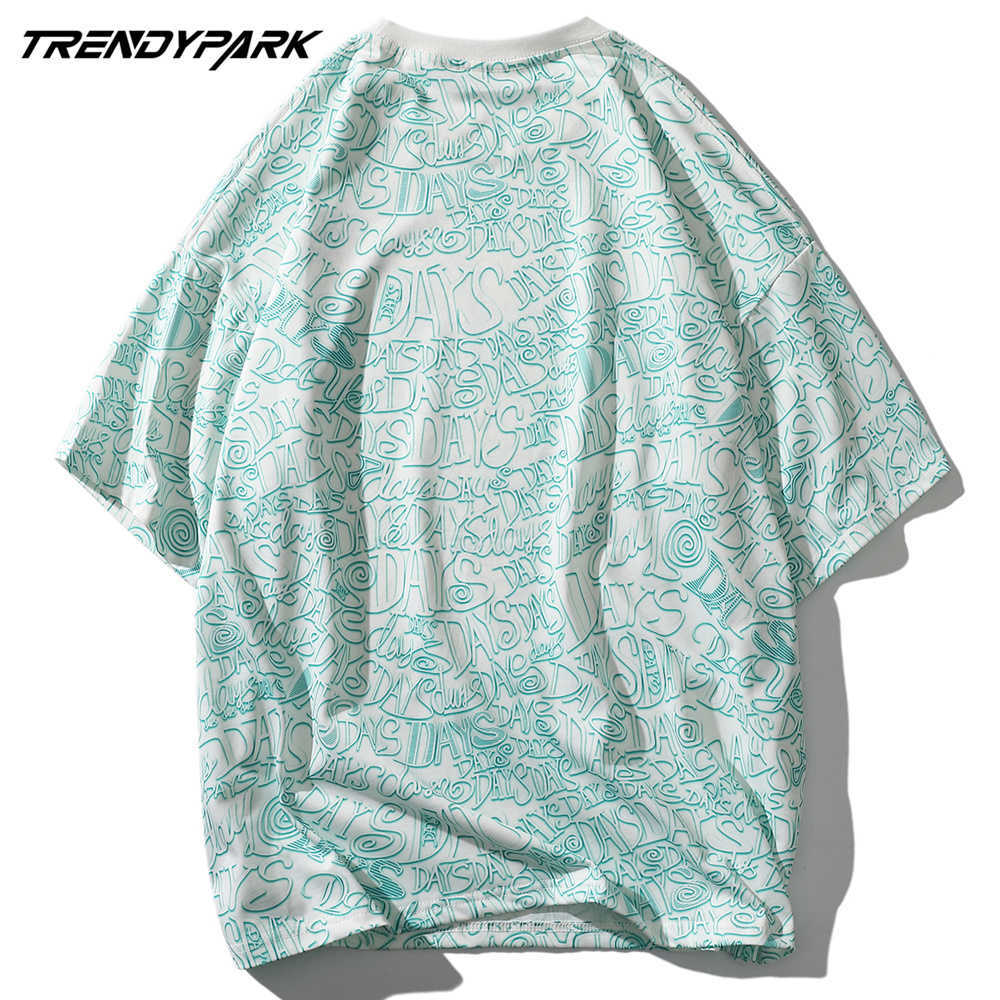 Men's Hip Hop T-Shirt Polyester Soft Streetwear Letters Pattern Print T Shirt Harajuku Cotton Summer Short Sleeve Tshirt 210601
