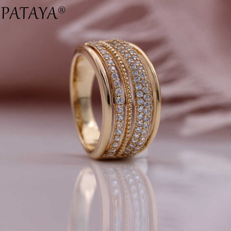 PATAYA 585 Rose Gold Wedding Luxury Hollow White Natural Zircon Women Rings Engagement Party Unusual Fashion Jewelry
PATAYA 585 Rose Gold Wedding Luxury Hollow White Natural Zircon Women Rings Engagement Party Unusual Fashion Jewelry