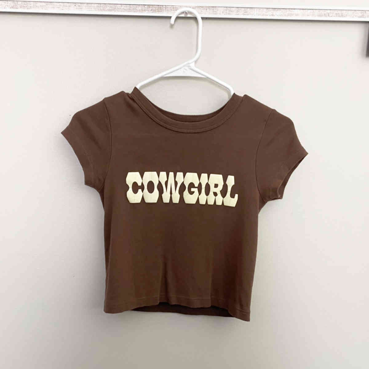 Cowgirl Print Crop Top Women Summer Short Sleeve Round Neck Cotton Graphic Tees T Shirt Slim Streetwear T-shirt Y2K New 210406