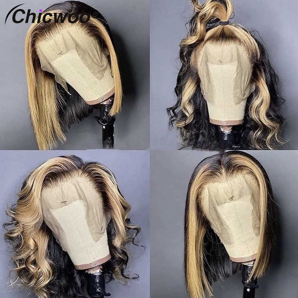 Bob Blue Colored Human Hair Wigs For Women Straight Purple Pink Ombre Lace Front Wig Preplucked Brazilian Remy Blue Bob Wig 180% S0826